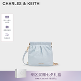 CHARLES&KEITH迷你菱格流浪包单肩斜挎双肩包包女包生日礼物送女友CK2-60782390 【S号】Sea Salt Blue海盐蓝 S