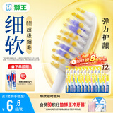狮王(lion)细齿洁0.01弹力护龈牙刷12支软毛深入清洁弹力刷柄