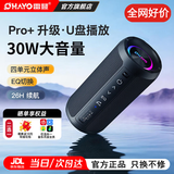 雷登X10音响蓝牙音箱2.0声道 高音质户外大功率低音炮小型随身有源防水迷你便携式2026最新款骑行音响 X10pro+【2.0独立声道-黑】26h播放+30W功率+可插U盘 标配【四单元立体声低音炮