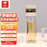 智选京品全格茶水分离玻璃杯泡茶杯双层隔热防烫高硼硅杯子男女士透明水杯
