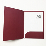 现货A4文件夹定制印刷纸合同夹A5插页夹资料多页文件封套烫金logo A5单夹/酒红色卡纸_现货单价