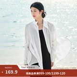 茵曼（INMAN）欧若风天丝薄开衫女装衬衫2026夏季新品长袖衬衣 经典款-霜白色 M