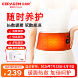 喜来健舒缓温热腰带  腰部温热热敷 家用加热护腰带 保暖热敷暖腹腰带 过节送礼送父母 棕色(含电源线套装设备)