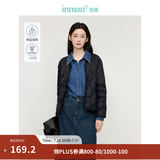 茵曼（INMAN）轻薄简约无领短款羽绒马甲女士2025新款可内搭可外穿薄款外套 黑色 L
