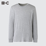 优衣库HEATTECH EXTRA WARM混纺圆领T恤/9分袖男装9%羊绒481441 481441/03灰色 XL