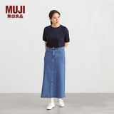 MUJI女式 弹力牛仔 A字裙 长半身裙女裙子 25年冬季款 女装BE1Z3A5A 蓝色 XL (165/74A)