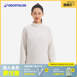 迪卡侬（DECATHLON）保暖绒衣户外抓绒衣女运动宽松秋摇粒绒外套冲锋衣内胆 MH100 半拉链-月岩灰 M