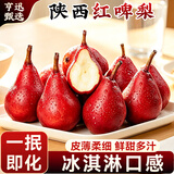 亨迅正宗陕西红啤梨子红宝石啤酒红皮软梨香甜软糯多汁当季新鲜水果 5斤【果农手选】净重4.5斤