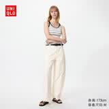 优衣库针织廓形长裤女装男装/常规款休闲裤裤子482287 486980 482287/01乳白色 S