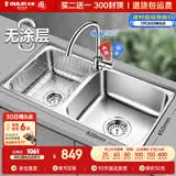 欧琳（OULIN）厨房水槽0涂层SUS304不锈钢洗菜盆洗碗池大双槽洗菜池左右可选