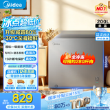 美的（Midea）200升冰柜单温家用减霜非无霜冷藏柜冷冻两用小冰柜一级能效节能冷柜100/143L小型冰箱国家补贴 200升 店铺爆款丨可冻肉280斤  200KMF