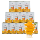 汇尔康 糖水黄桃罐头425g 对开新鲜水果罐头 425gx12罐