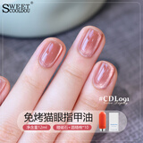 SweetCoolDou玻璃珠猫眼指甲油免烤不可撕拉快干持久夹带花束CDL091