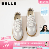 百丽（Belle）七夕礼物张凌赫同款女鞋散文诗复古德训鞋简约情侣款休闲鞋B0992 灰色-女款 38 (240mm)