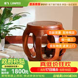 JINFEI 劲飞红木家具缅甸花梨(学名:大果紫檀)实木圆凳子餐椅鼓凳换鞋凳古凳餐凳板凳缅花梨茶凳高33.5cm 聚宝雅等级