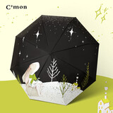 C'mon全自动晴雨伞三折防晒遮阳伞太阳伞女防紫外线 星空兔自动伞