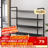 安尔雅铁艺鞋架门口多层置物架宿舍省空间出租房家用多功能鞋柜 5层黑色