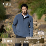 AIGLE艾高抓绒衣经典款POLARTEC户外保暖休闲半拉链上衣男 岩灰蓝 BE482 XL (185/100A)