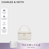 CHARLES&KEITH菱格链条手提斜挎小方包盒子包包女包七夕礼物送女友CK2-80782534 Cream奶白色 小包