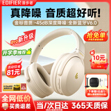 漫步者（EDIFIER）【重磅新款】MT6 pro主动降噪头戴式蓝牙耳机无线电竞游戏音乐电脑耳麦高音质长续航手机电脑通用 云岩白【透气舒适/金标音质/深度降噪】+便携耳机包