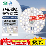 雷士（NVC）LED灯盘吸顶灯替换灯芯灯板磁吸光源灯珠灯泡24W三色3000k-6500k