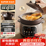 苏泊尔（SUPOR）电炖锅 电砂锅煲汤锅紫砂内胆3L家用多功能炖汤锅微压快炖煲汤专用锅3-4人 DG30YC875