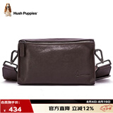 暇步士（Hush Puppies）斜挎包单肩包牛皮男大容量复古邮差小挎包休闲简约七夕礼物