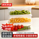 京东京造密封防漏保鲜盒PP5材质京东京造冰箱保鲜盒3件套（2L*3)