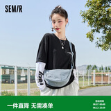 森马（Semir）单肩斜挎包马卡龙色饺子包日系胸包腰包女105225153009
