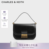 CHARLES&KEITH复古锁扣豆腐包单肩斜挎包包女包生日七夕礼物送女友CK2-80781400 Black黑色CK2-80782444 S/M
