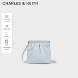 CHARLES&KEITH迷你菱格流浪包单肩斜挎双肩包包女包生日礼物送女友CK2-60782390 【S号】Sea Salt Blue海盐蓝 S