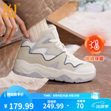 361°女鞋芋泥秋冬季新款棉鞋加绒加厚保暖高帮运动复古休闲老爹鞋子女 【东北级保暖】燕麦奶/羽毛白 37