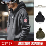 马登工装 美式休闲重磅摇粒绒卫衣连帽百搭加厚抓绒套头衫男 黑色（无魔术贴） M