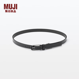 MUJI 鞣制皮革 可调节长度 细皮带 腰带 EHB27A4S 黑色