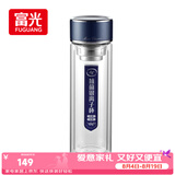 富光抗菌玻璃杯 双层高硼硅泡茶杯子 茶水分离杯办公水杯男女士400ml