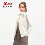 特步防泼水外套女2026新款户外修身防风夹克运动风衣女