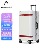 海德（HEAD）行李箱男学生铝框拉杆箱女密码箱旅行箱子 白红色30英寸