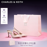 CHARLES&KEITH质感链条尖头高跟凉鞋子女鞋生日礼物送女友CK1-60280377 Beige米色 39 (250)