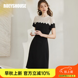 ROEYSHOUSE罗衣法式拼接蕾丝黑色连衣裙女初夏新款精致修身小黑裙10262 黑色 M （建议拍前联系客服确认哦）