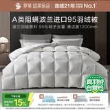 罗莱家纺 羽绒被芯 A类波兰进口95羽绒保暖冬被芯 净重约4.4斤