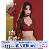 ubras虞书欣同款钻石纱夹心软支撑花瓣杯文胸内衣女胸罩 背心-丝绒红 M