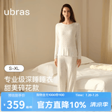 ubras呼呼碎花裙子女生套头长袖睡衣套装碎花夏季薄款家居服 白底薰衣草印花 M