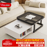 雅美乐方几组合茶几 极简小户型客厅现代简约钢化玻璃铁艺创意小茶几桌