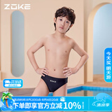 洲克（ZOKE）青少年儿童泳裤男中大童三角专业竞技训练舒适120626816 黑色 16