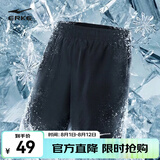 鸿星尔克短袖男夏季新款冰感速干衣跑步健身休闲百搭t恤体考运动上衣T恤男 【透气运动短裤男】正黑. M