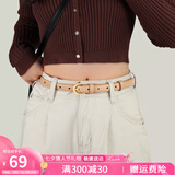 viney牛皮女士皮带细腰带女装饰配裙带针扣女生轻奢牛仔裤腰带生日礼物