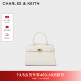 CHARLES&KEITH金属扣带手提单肩妈妈包凯莉包包女包生日礼物送女友CK2-50160102 Cream奶白色 M