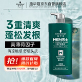 施华蔻（Schwarzkopf）男士薄荷活力洗发露450ml 长效清爽控油蓬松洗发水舒缓头皮洗头膏