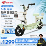 五星钻豹电动车2026新新国标电动自行车48V智能两轮成人男女式踏板电瓶车日常通勤代步车A40 源彩奶绿/F奶昔白 48V12AH铅酸电池