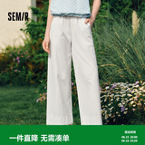 森马（Semir）休闲裤女宽松阔腿裤显腿长时尚百搭2025夏季花边裤子107425127060